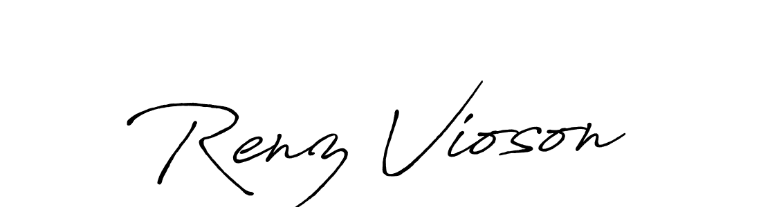 Make a beautiful signature design for name Renz Vioson. With this signature (Antro_Vectra_Bolder) style, you can create a handwritten signature for free. Renz Vioson signature style 7 images and pictures png