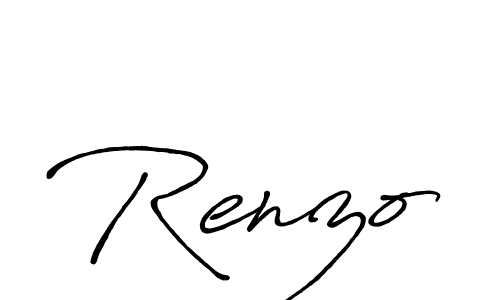 Make a beautiful signature design for name Renzo. With this signature (Antro_Vectra_Bolder) style, you can create a handwritten signature for free. Renzo signature style 7 images and pictures png