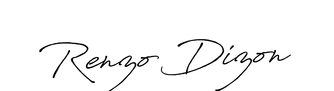 Design your own signature with our free online signature maker. With this signature software, you can create a handwritten (Antro_Vectra_Bolder) signature for name Renzo Dizon. Renzo Dizon signature style 7 images and pictures png