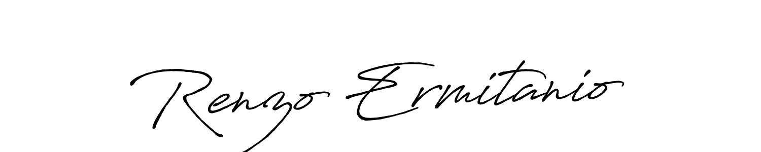 Use a signature maker to create a handwritten signature online. With this signature software, you can design (Antro_Vectra_Bolder) your own signature for name Renzo Ermitanio. Renzo Ermitanio signature style 7 images and pictures png