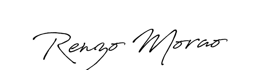 Antro_Vectra_Bolder is a professional signature style that is perfect for those who want to add a touch of class to their signature. It is also a great choice for those who want to make their signature more unique. Get Renzo Morao name to fancy signature for free. Renzo Morao signature style 7 images and pictures png