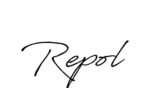 Make a beautiful signature design for name Repol. With this signature (Antro_Vectra_Bolder) style, you can create a handwritten signature for free. Repol signature style 7 images and pictures png