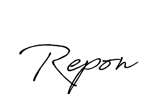 if you are searching for the best signature style for your name Repon. so please give up your signature search. here we have designed multiple signature styles  using Antro_Vectra_Bolder. Repon signature style 7 images and pictures png