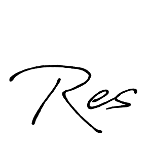 How to make Res signature? Antro_Vectra_Bolder is a professional autograph style. Create handwritten signature for Res name. Res signature style 7 images and pictures png