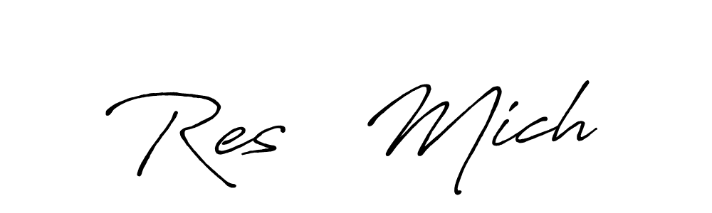 Design your own signature with our free online signature maker. With this signature software, you can create a handwritten (Antro_Vectra_Bolder) signature for name Res   Mich. Res   Mich signature style 7 images and pictures png