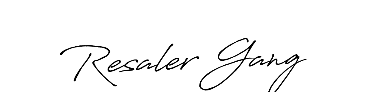 Resaler Gang stylish signature style. Best Handwritten Sign (Antro_Vectra_Bolder) for my name. Handwritten Signature Collection Ideas for my name Resaler Gang. Resaler Gang signature style 7 images and pictures png