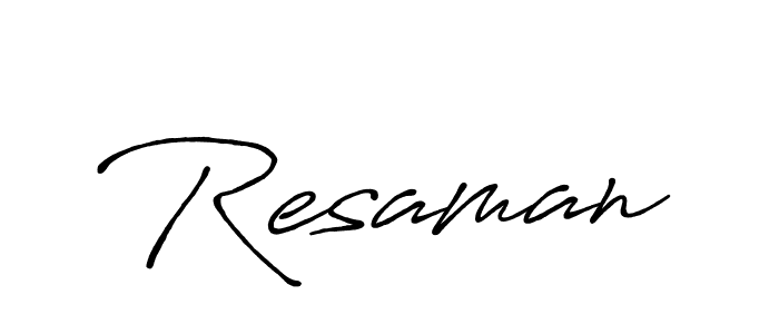 The best way (Antro_Vectra_Bolder) to make a short signature is to pick only two or three words in your name. The name Resaman include a total of six letters. For converting this name. Resaman signature style 7 images and pictures png