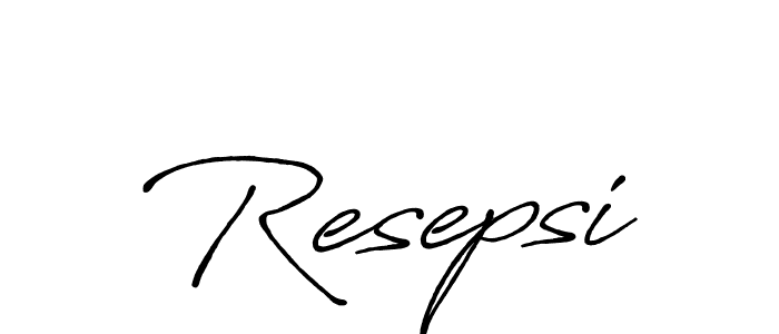 Design your own signature with our free online signature maker. With this signature software, you can create a handwritten (Antro_Vectra_Bolder) signature for name Resepsi. Resepsi signature style 7 images and pictures png