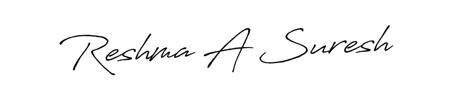 Create a beautiful signature design for name Reshma A Suresh. With this signature (Antro_Vectra_Bolder) fonts, you can make a handwritten signature for free. Reshma A Suresh signature style 7 images and pictures png