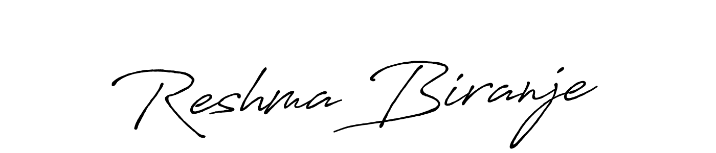 Make a beautiful signature design for name Reshma Biranje. With this signature (Antro_Vectra_Bolder) style, you can create a handwritten signature for free. Reshma Biranje signature style 7 images and pictures png