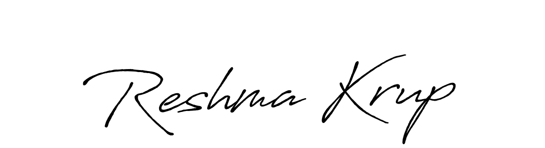 Create a beautiful signature design for name Reshma Krup. With this signature (Antro_Vectra_Bolder) fonts, you can make a handwritten signature for free. Reshma Krup signature style 7 images and pictures png