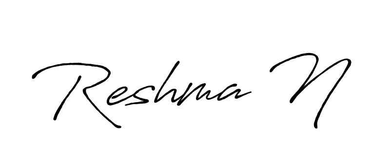 How to make Reshma N name signature. Use Antro_Vectra_Bolder style for creating short signs online. This is the latest handwritten sign. Reshma N signature style 7 images and pictures png