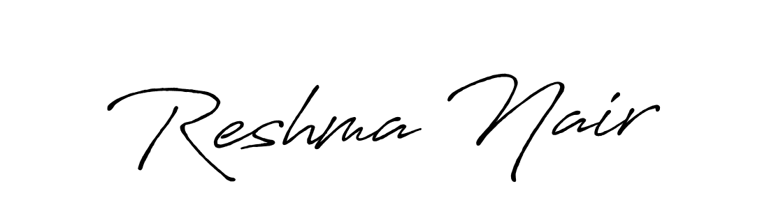 You should practise on your own different ways (Antro_Vectra_Bolder) to write your name (Reshma Nair) in signature. don't let someone else do it for you. Reshma Nair signature style 7 images and pictures png