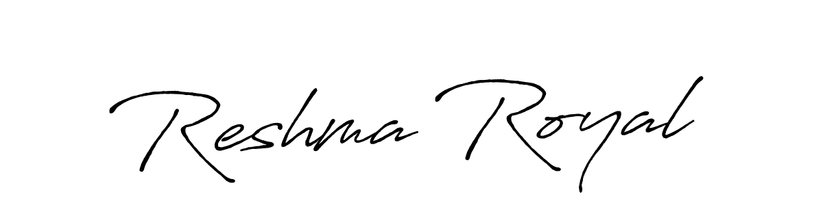 The best way (Antro_Vectra_Bolder) to make a short signature is to pick only two or three words in your name. The name Reshma Royal include a total of six letters. For converting this name. Reshma Royal signature style 7 images and pictures png