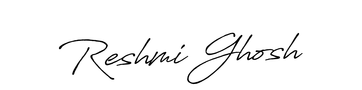 Create a beautiful signature design for name Reshmi Ghosh. With this signature (Antro_Vectra_Bolder) fonts, you can make a handwritten signature for free. Reshmi Ghosh signature style 7 images and pictures png