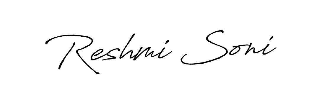 How to make Reshmi Soni name signature. Use Antro_Vectra_Bolder style for creating short signs online. This is the latest handwritten sign. Reshmi Soni signature style 7 images and pictures png