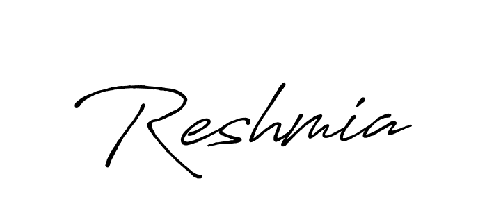 Use a signature maker to create a handwritten signature online. With this signature software, you can design (Antro_Vectra_Bolder) your own signature for name Reshmia. Reshmia signature style 7 images and pictures png