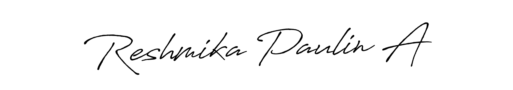 if you are searching for the best signature style for your name Reshmika Paulin A. so please give up your signature search. here we have designed multiple signature styles  using Antro_Vectra_Bolder. Reshmika Paulin A signature style 7 images and pictures png