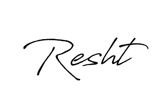 This is the best signature style for the Resht name. Also you like these signature font (Antro_Vectra_Bolder). Mix name signature. Resht signature style 7 images and pictures png