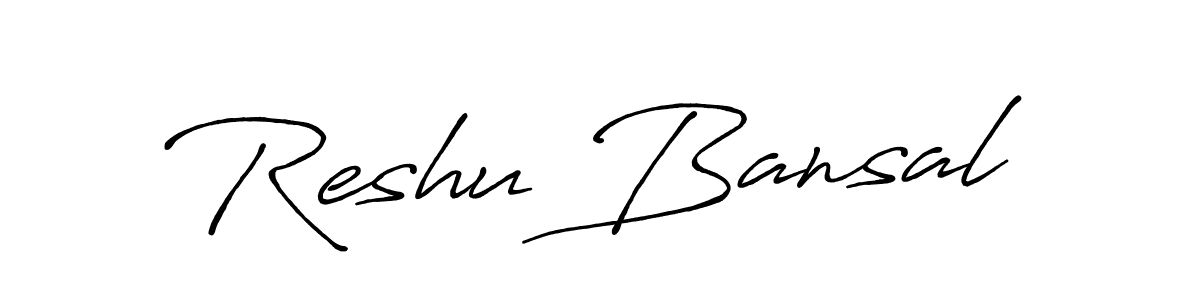 How to make Reshu Bansal signature? Antro_Vectra_Bolder is a professional autograph style. Create handwritten signature for Reshu Bansal name. Reshu Bansal signature style 7 images and pictures png