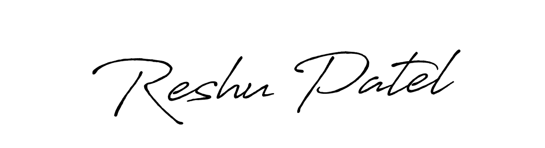 Similarly Antro_Vectra_Bolder is the best handwritten signature design. Signature creator online .You can use it as an online autograph creator for name Reshu Patel. Reshu Patel signature style 7 images and pictures png
