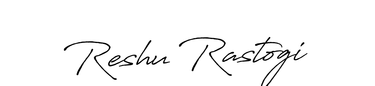 Make a beautiful signature design for name Reshu Rastogi. With this signature (Antro_Vectra_Bolder) style, you can create a handwritten signature for free. Reshu Rastogi signature style 7 images and pictures png