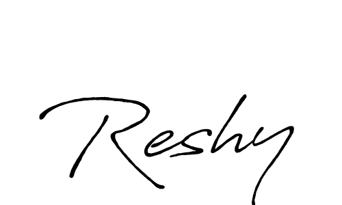 Once you've used our free online signature maker to create your best signature Antro_Vectra_Bolder style, it's time to enjoy all of the benefits that Reshy name signing documents. Reshy signature style 7 images and pictures png