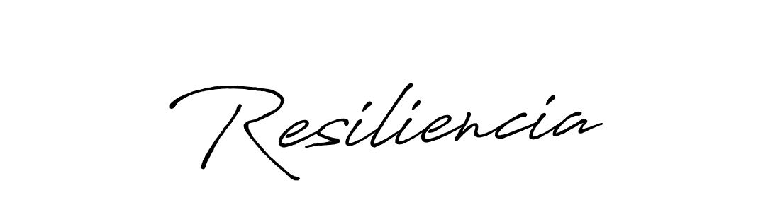 Create a beautiful signature design for name Resiliencia. With this signature (Antro_Vectra_Bolder) fonts, you can make a handwritten signature for free. Resiliencia signature style 7 images and pictures png
