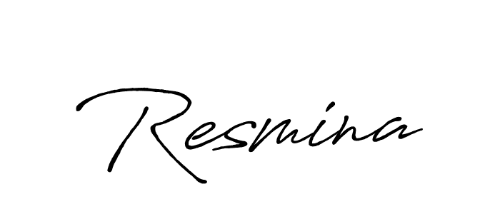 Similarly Antro_Vectra_Bolder is the best handwritten signature design. Signature creator online .You can use it as an online autograph creator for name Resmina. Resmina signature style 7 images and pictures png