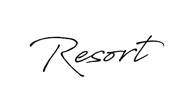 How to make Resort name signature. Use Antro_Vectra_Bolder style for creating short signs online. This is the latest handwritten sign. Resort signature style 7 images and pictures png
