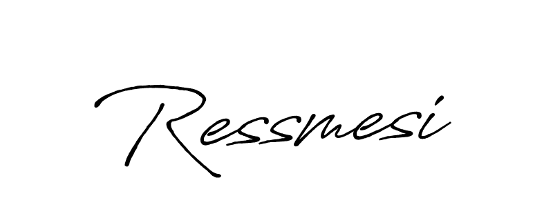 How to make Ressmesi name signature. Use Antro_Vectra_Bolder style for creating short signs online. This is the latest handwritten sign. Ressmesi signature style 7 images and pictures png