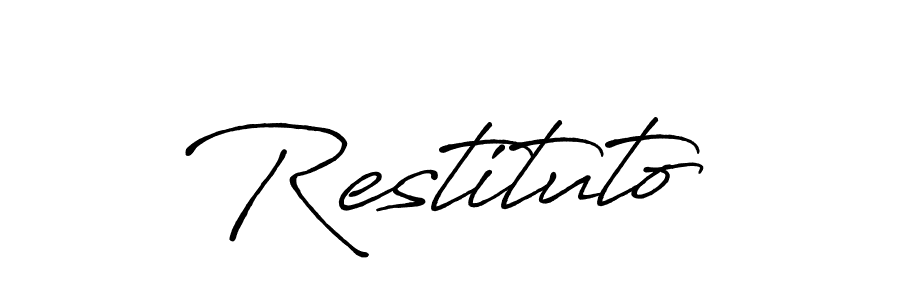 Design your own signature with our free online signature maker. With this signature software, you can create a handwritten (Antro_Vectra_Bolder) signature for name Restituto. Restituto signature style 7 images and pictures png