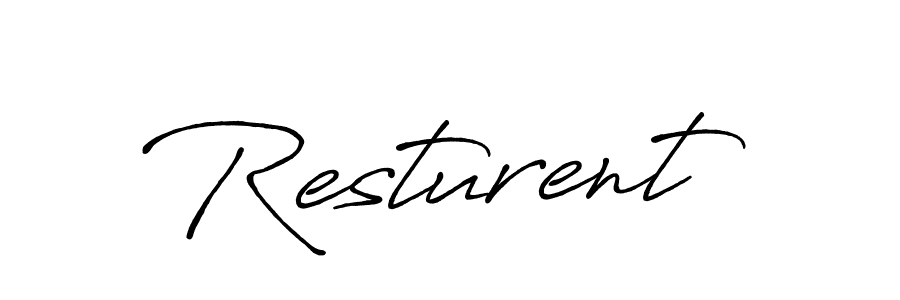 Resturent stylish signature style. Best Handwritten Sign (Antro_Vectra_Bolder) for my name. Handwritten Signature Collection Ideas for my name Resturent. Resturent signature style 7 images and pictures png