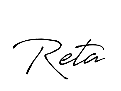 Reta stylish signature style. Best Handwritten Sign (Antro_Vectra_Bolder) for my name. Handwritten Signature Collection Ideas for my name Reta. Reta signature style 7 images and pictures png