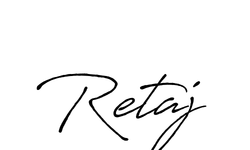 Similarly Antro_Vectra_Bolder is the best handwritten signature design. Signature creator online .You can use it as an online autograph creator for name Retaj. Retaj signature style 7 images and pictures png