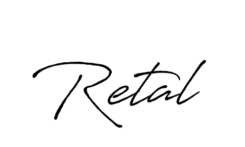 How to make Retal name signature. Use Antro_Vectra_Bolder style for creating short signs online. This is the latest handwritten sign. Retal signature style 7 images and pictures png