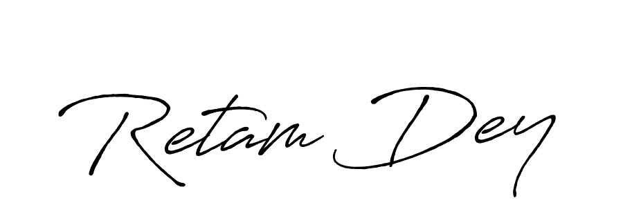 if you are searching for the best signature style for your name Retam Dey. so please give up your signature search. here we have designed multiple signature styles  using Antro_Vectra_Bolder. Retam Dey signature style 7 images and pictures png