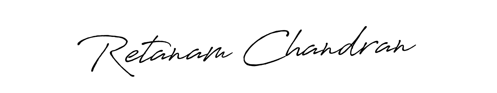 The best way (Antro_Vectra_Bolder) to make a short signature is to pick only two or three words in your name. The name Retanam Chandran include a total of six letters. For converting this name. Retanam Chandran signature style 7 images and pictures png