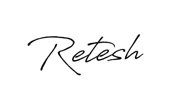 Also You can easily find your signature by using the search form. We will create Retesh name handwritten signature images for you free of cost using Antro_Vectra_Bolder sign style. Retesh signature style 7 images and pictures png