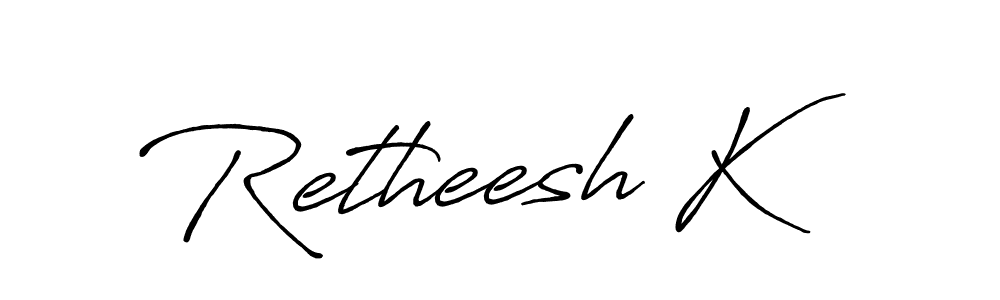 Similarly Antro_Vectra_Bolder is the best handwritten signature design. Signature creator online .You can use it as an online autograph creator for name Retheesh K. Retheesh K signature style 7 images and pictures png