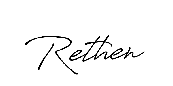 How to make Rethen signature? Antro_Vectra_Bolder is a professional autograph style. Create handwritten signature for Rethen name. Rethen signature style 7 images and pictures png