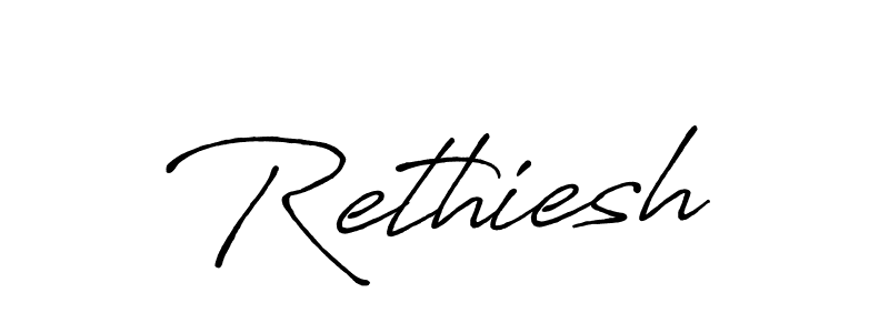 How to make Rethiesh name signature. Use Antro_Vectra_Bolder style for creating short signs online. This is the latest handwritten sign. Rethiesh signature style 7 images and pictures png
