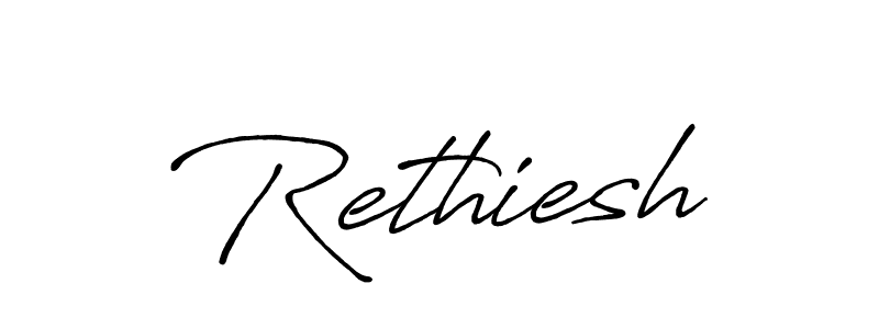 Use a signature maker to create a handwritten signature online. With this signature software, you can design (Antro_Vectra_Bolder) your own signature for name Rethiesh. Rethiesh signature style 7 images and pictures png