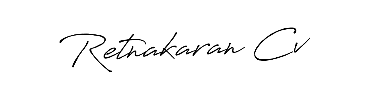 The best way (Antro_Vectra_Bolder) to make a short signature is to pick only two or three words in your name. The name Retnakaran Cv include a total of six letters. For converting this name. Retnakaran Cv signature style 7 images and pictures png