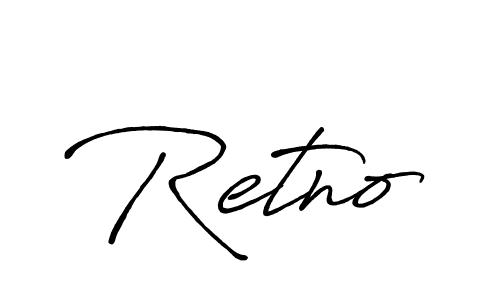 Make a beautiful signature design for name Retno. With this signature (Antro_Vectra_Bolder) style, you can create a handwritten signature for free. Retno signature style 7 images and pictures png