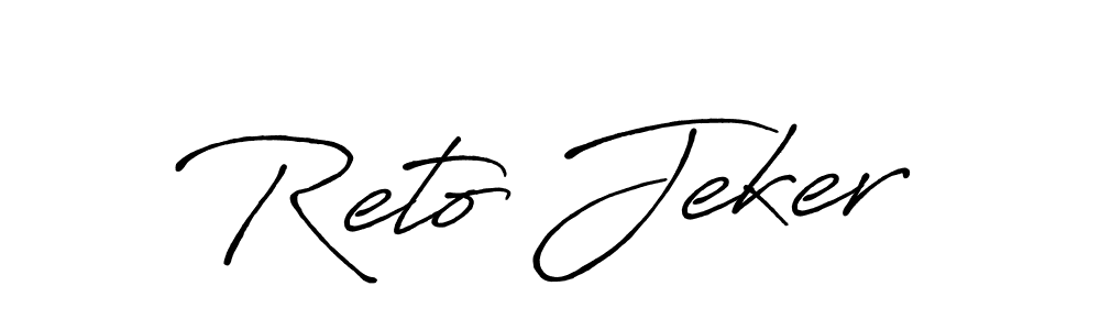 Make a beautiful signature design for name Reto Jeker. With this signature (Antro_Vectra_Bolder) style, you can create a handwritten signature for free. Reto Jeker signature style 7 images and pictures png