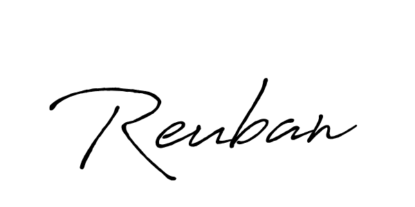How to make Reuban name signature. Use Antro_Vectra_Bolder style for creating short signs online. This is the latest handwritten sign. Reuban signature style 7 images and pictures png