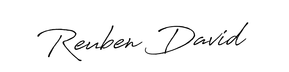 Use a signature maker to create a handwritten signature online. With this signature software, you can design (Antro_Vectra_Bolder) your own signature for name Reuben David. Reuben David signature style 7 images and pictures png