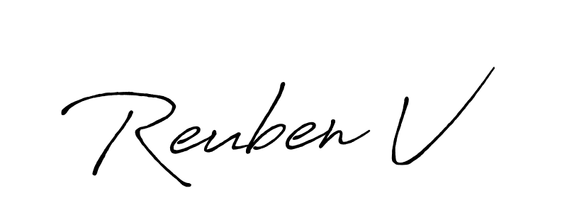 Antro_Vectra_Bolder is a professional signature style that is perfect for those who want to add a touch of class to their signature. It is also a great choice for those who want to make their signature more unique. Get Reuben V name to fancy signature for free. Reuben V signature style 7 images and pictures png