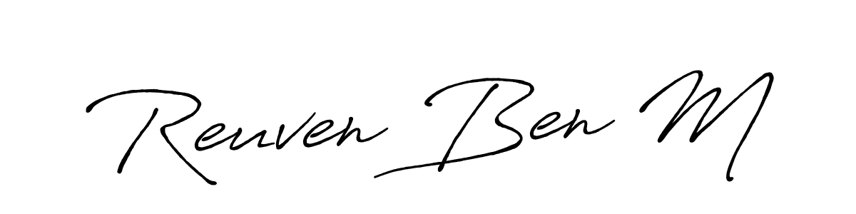 How to Draw Reuven Ben M signature style? Antro_Vectra_Bolder is a latest design signature styles for name Reuven Ben M. Reuven Ben M signature style 7 images and pictures png